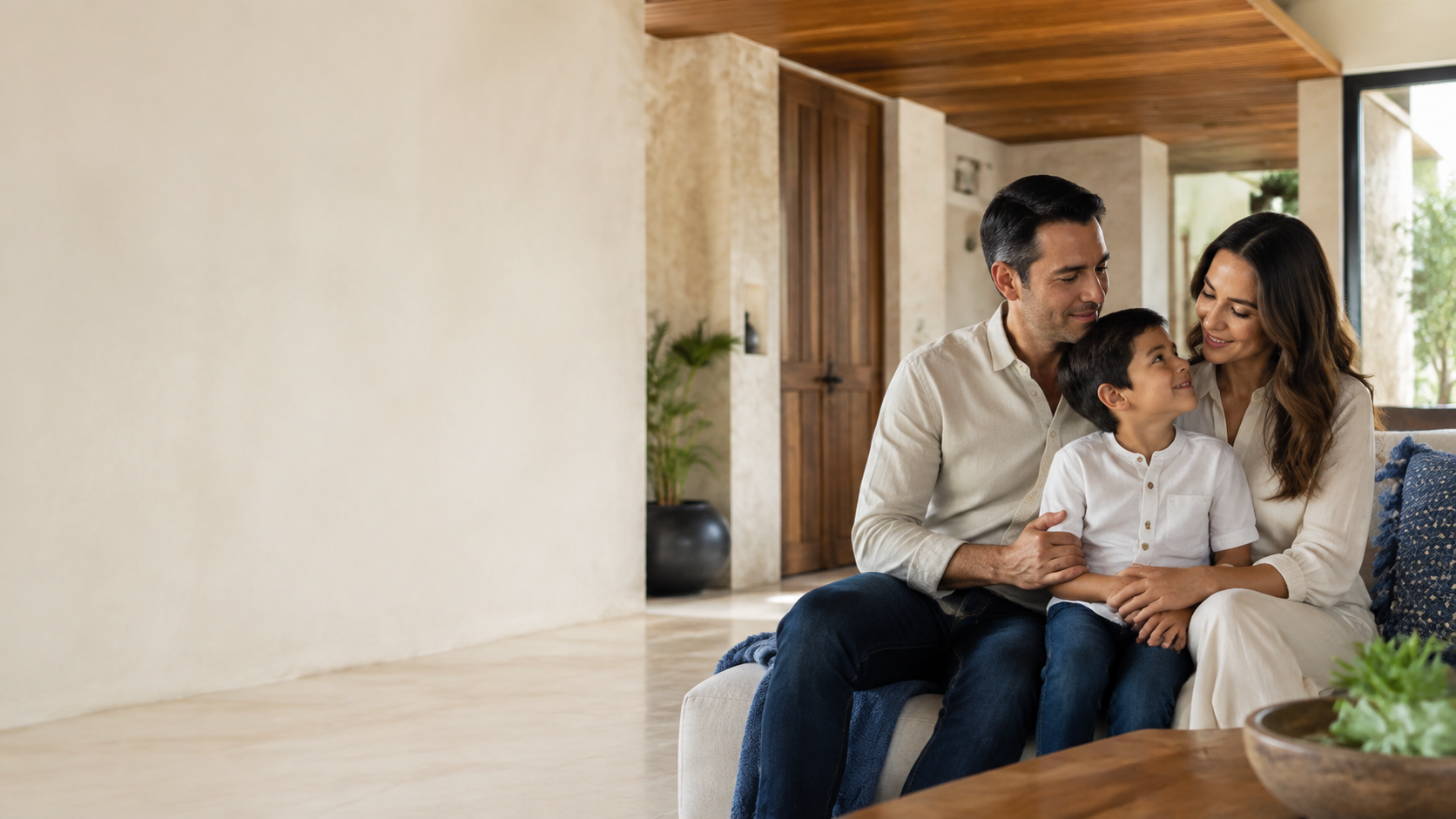 Familia protegida mediante un seguro de vida
